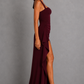 Women’s Halter Maxi Dress with Draped Split Skirt for Formal & Evening Wear
