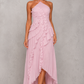 Women’s Halter Ruffle Maxi Dress with Open Back for Wedding & Occasion Wear