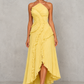 Women’s Halter Ruffle Maxi Dress with Open Back for Wedding & Occasion Wear