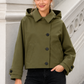 Women’s Hooded Trench Coat with Long Sleeves for Winter & Casual Wear