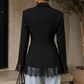 Women’s Lace Blazer Coat with Single-Breasted Design for Office & Smart Casual Wear