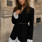 Women’s Lace-Trimmed Blazer with Single-Button Closure for Office & Smart Casual Wear