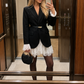 Women’s Lace-Trimmed Blazer with Single-Button Closure for Office & Smart Casual Wear