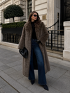 Women’s Long Fur Coat with Fluffy Texture