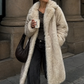 Women’s Long Fur Coat with Fluffy Texture