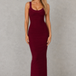 Women's Metallic Bandage Maxi Dress – Red