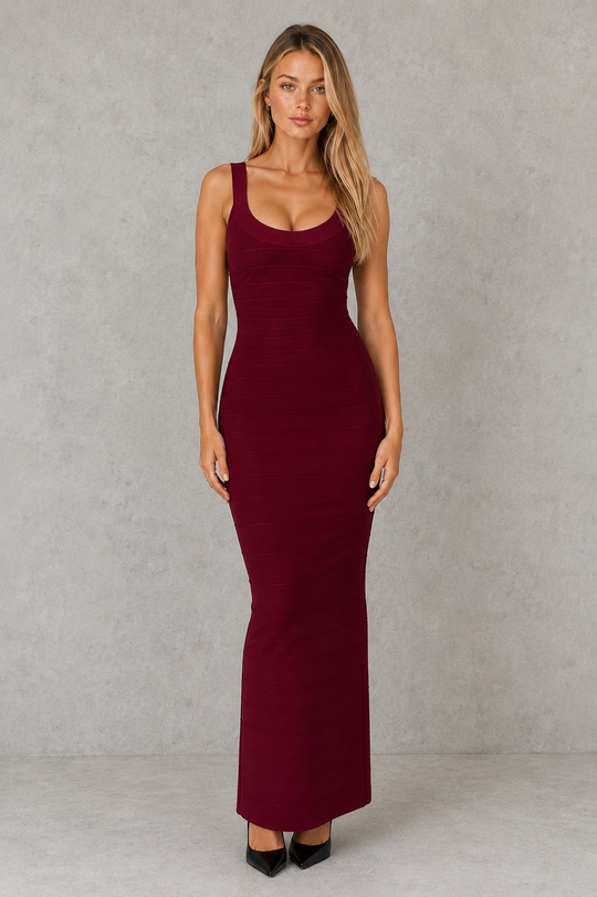 Women’s Metallic Bandage Maxi Dress for Formal & Evening Wear