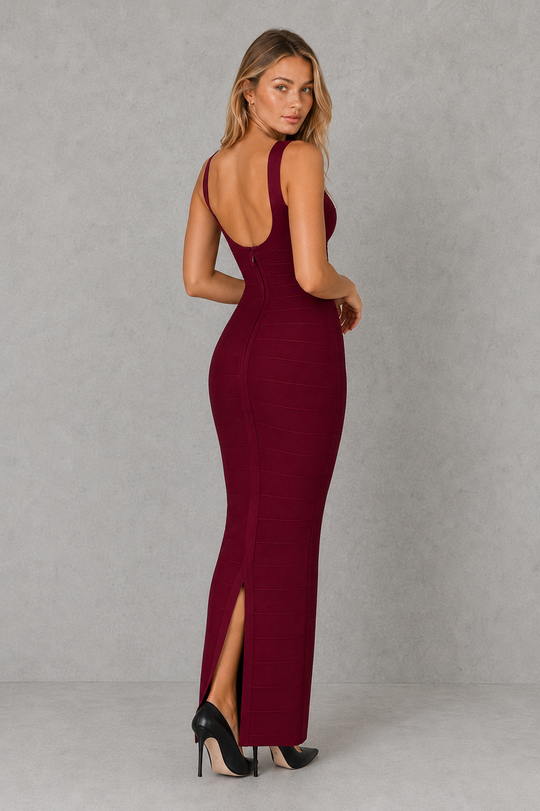 Women’s Metallic Bandage Maxi Dress for Formal & Evening Wear