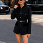 Women’s Mid-Length Wool Blend Coat with Tailored Fit