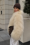 Women’s Fur Jacket with Fluffy Texture for Winter & Evening Wear