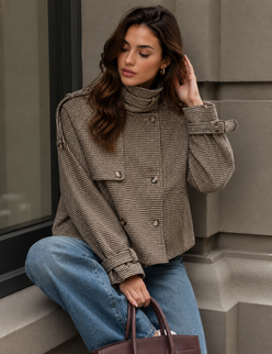 Women’s Plaid Button Jacket with Tailored Silhouette