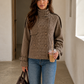 Women’s Plaid Button Jacket with Tailored Silhouette