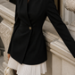 Women’s Pleated One-Button Blazer Dress with Tailored Detail for Formal & Evening Wear