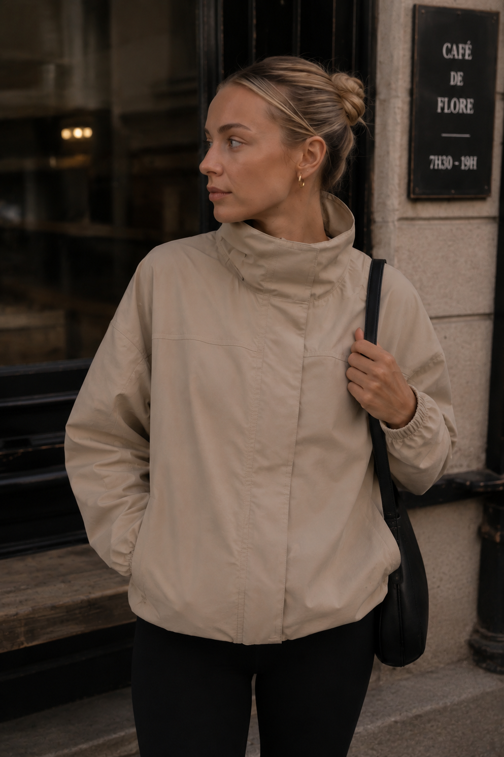 Women’s Red Turtleneck Zip-Up Jacket with Long Sleeves for Casual & Streetwear