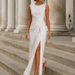 Women’s Sleeveless Maxi Dress with Draped Waist