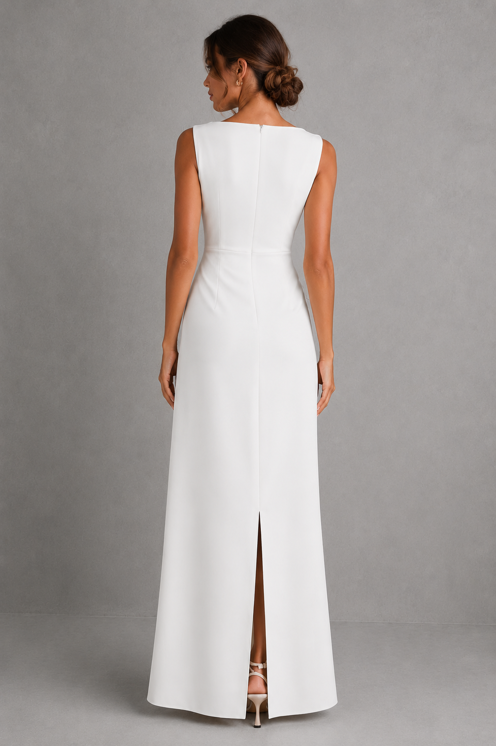 Women’s Sleeveless Maxi Dress with Draped Waist