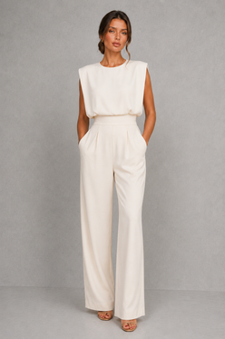 Women's Sleeveless Wide Leg Jumpsuit - Elegant Occasion & Wedding Guest Jumpsuit