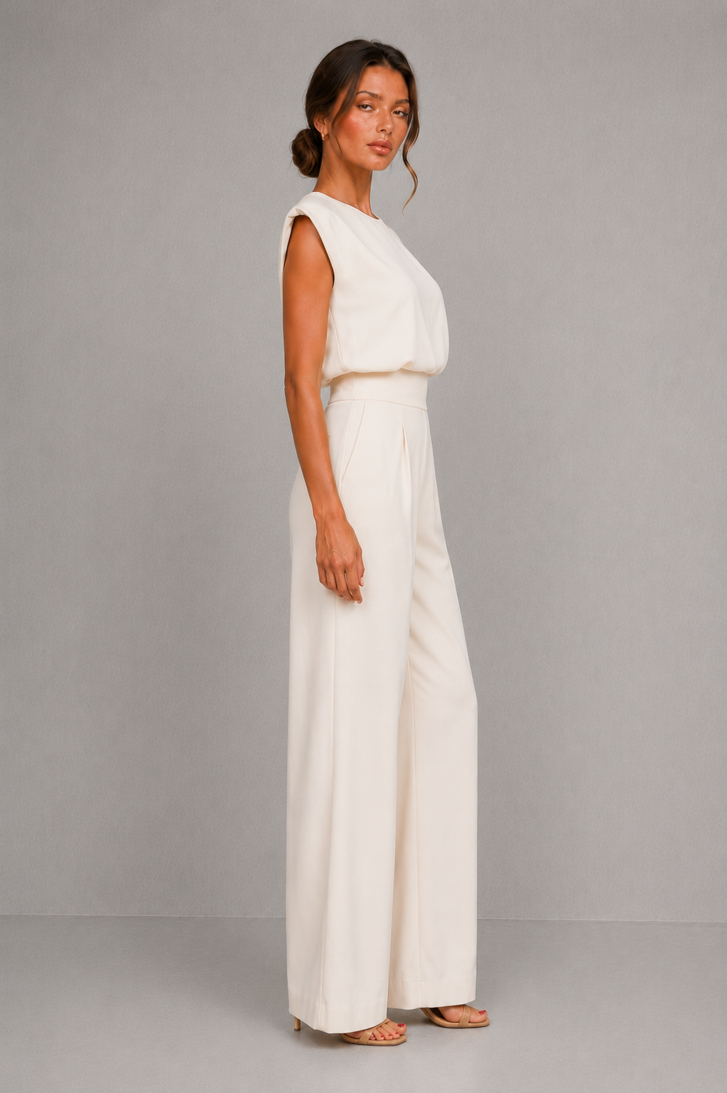 Women's Sleeveless Wide Leg Jumpsuit - Elegant Occasion & Wedding Guest Jumpsuit