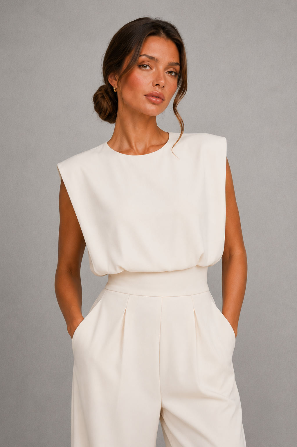 Women's Sleeveless Wide Leg Jumpsuit - Elegant Occasion & Wedding Guest Jumpsuit