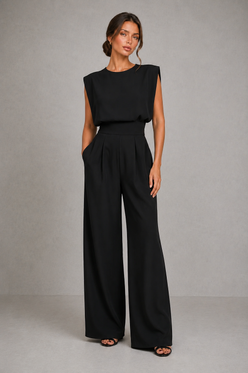 Women's Sleeveless Wide Leg Jumpsuit - Elegant Occasion & Wedding Guest Jumpsuit
