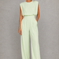 Women's Sleeveless Wide Leg Jumpsuit - Elegant Occasion & Wedding Guest Jumpsuit