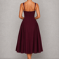 Women's Square Neck Fit & Flare Wedding Guest Midi Dress