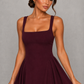 Women's Square Neck Fit & Flare Wedding Guest Midi Dress