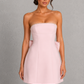 Women’s Strapless Bubble Mini Dress with Pearl Bow