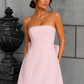 Women’s Strapless Bubble Mini Dress with Pearl Bow