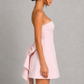Women’s Strapless Bubble Mini Dress with Pearl Bow