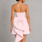 Women’s Strapless Bubble Mini Dress with Pearl Bow