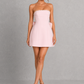 Women’s Strapless Bubble Mini Dress with Pearl Bow