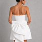 Women’s Strapless Bubble Mini Dress with Pearl Bow