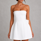 Women’s Strapless Bubble Mini Dress with Pearl Bow