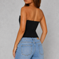 Women’s Strapless Plunge Bustier Top for Party & Evening Wear