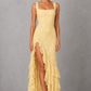 Women's Lace High Split Maxi Dress – Lemon