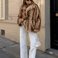 Women’s Short Coat with Fluffy Texture for Winter & Evening Wear
