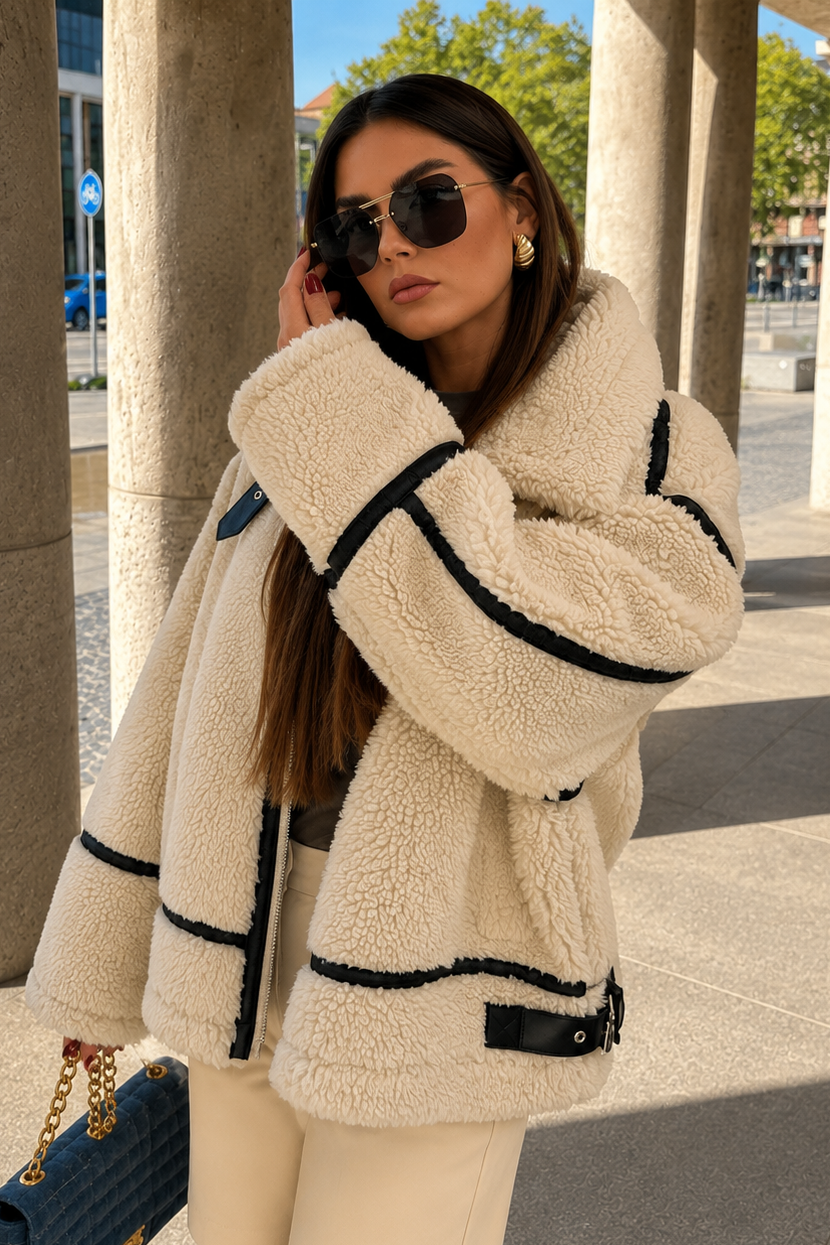 Women’s Teddy Lammy Coat with Plush Lining for Winter & Casual Wear