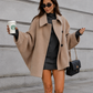 Women’s Vintage Casual Coat with Relaxed Fit & Front Pockets