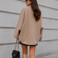 Women’s Vintage Casual Coat with Relaxed Fit & Front Pockets
