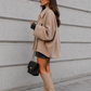 Women’s Vintage Casual Coat with Relaxed Fit & Front Pockets