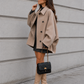 Women’s Vintage Casual Coat with Relaxed Fit & Front Pockets